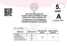 . sınıf bursluluk sınavı soruları pdf