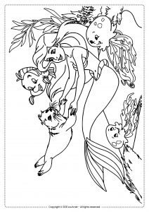 deniz kızı boyama sayfası pdf